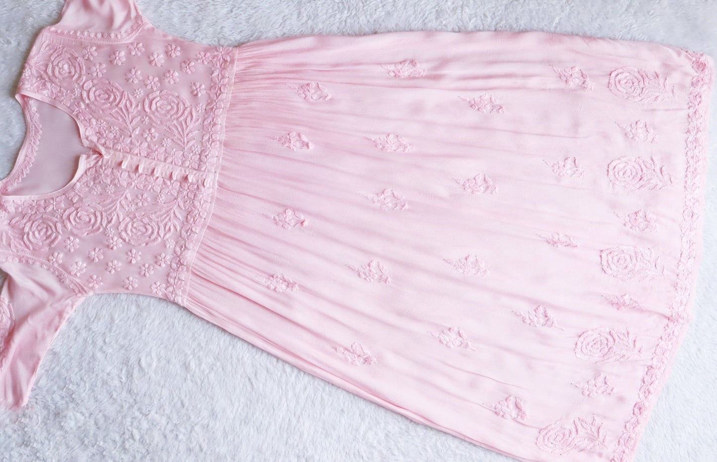 Hoor Baby Pink Pure Chiffon Dress