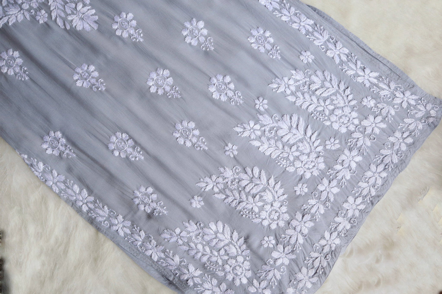 Duaa Pastel Grey Long Modale Kurta