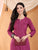 Ananya Chikankari Kurta Pant Cotton Co-ord Set (Wine)