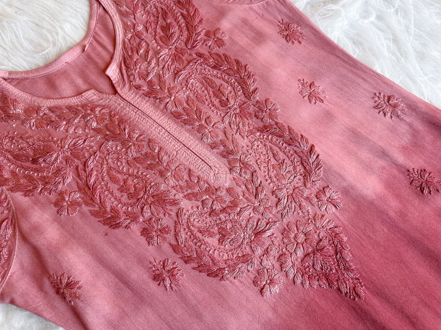 Alysha Rose Brown Ombre Long Rayon Kurta