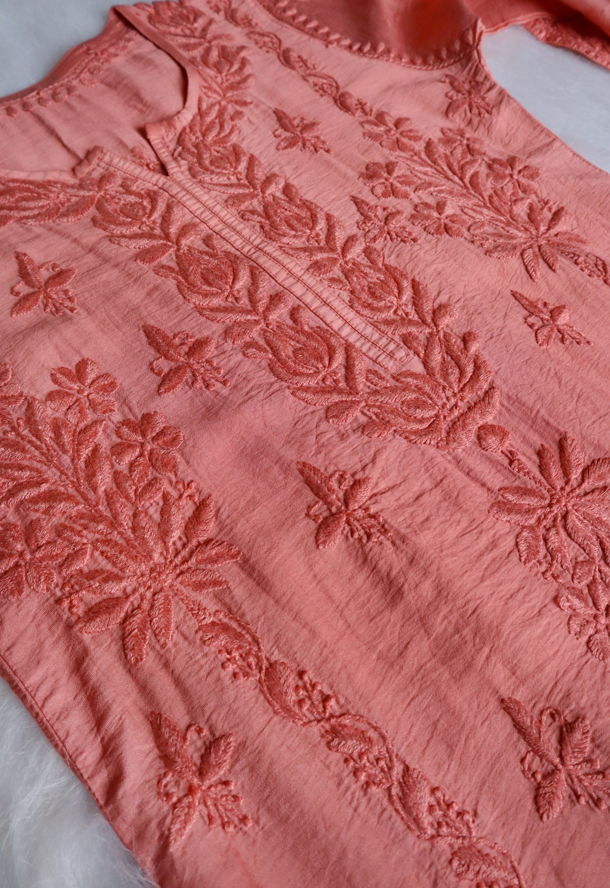 Alanah Rose Brown Pure Chanderi set