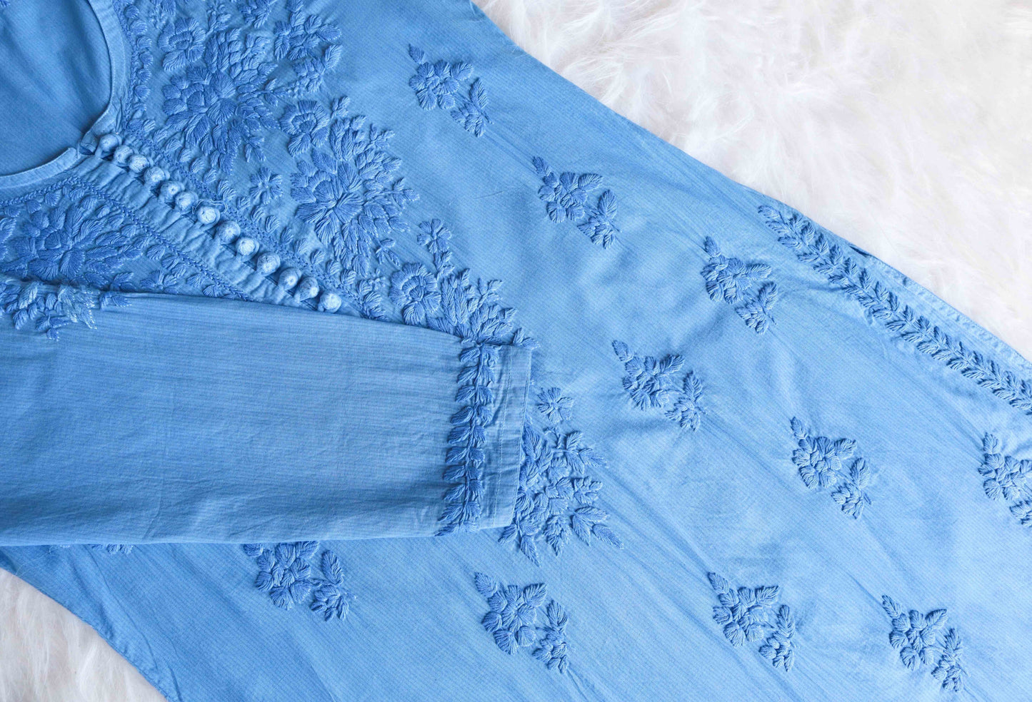 Aayat Blue Cotton Kurta