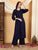 Faiza Chikankari Rayon Co-ord Set (Navy)