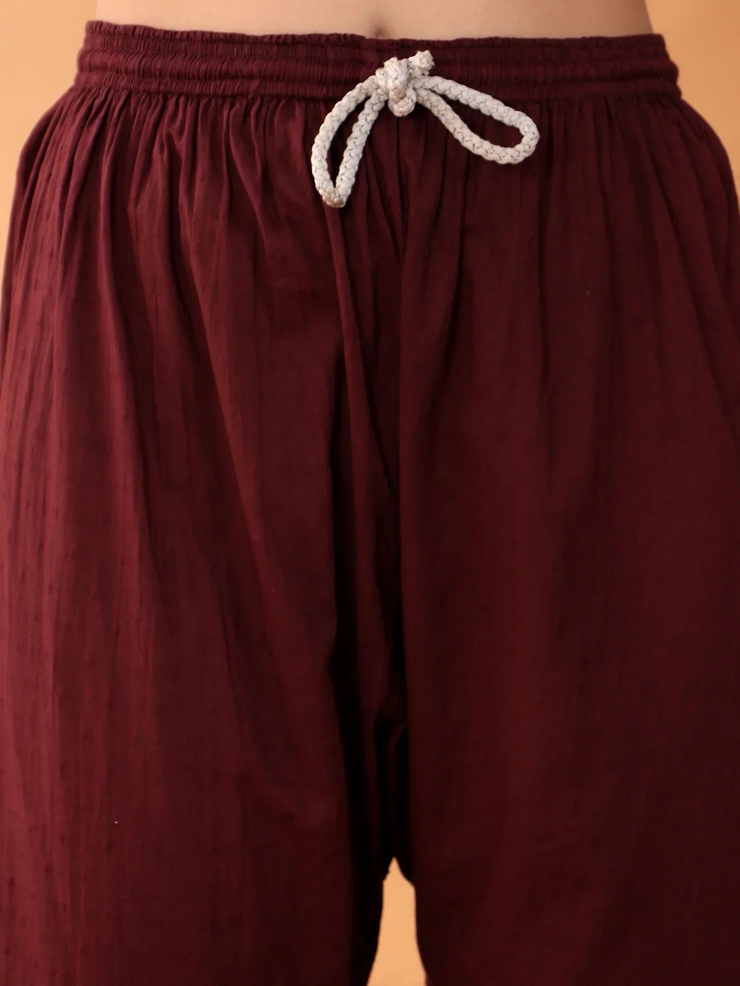 Priya Chikankari Kurta Palazzo Cotton Co-ord Set (Brown)