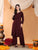 Maryam Chikankari Rayon Co-ord Set (Brown)