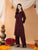 Maryam Chikankari Rayon Co-ord Set (Brown)