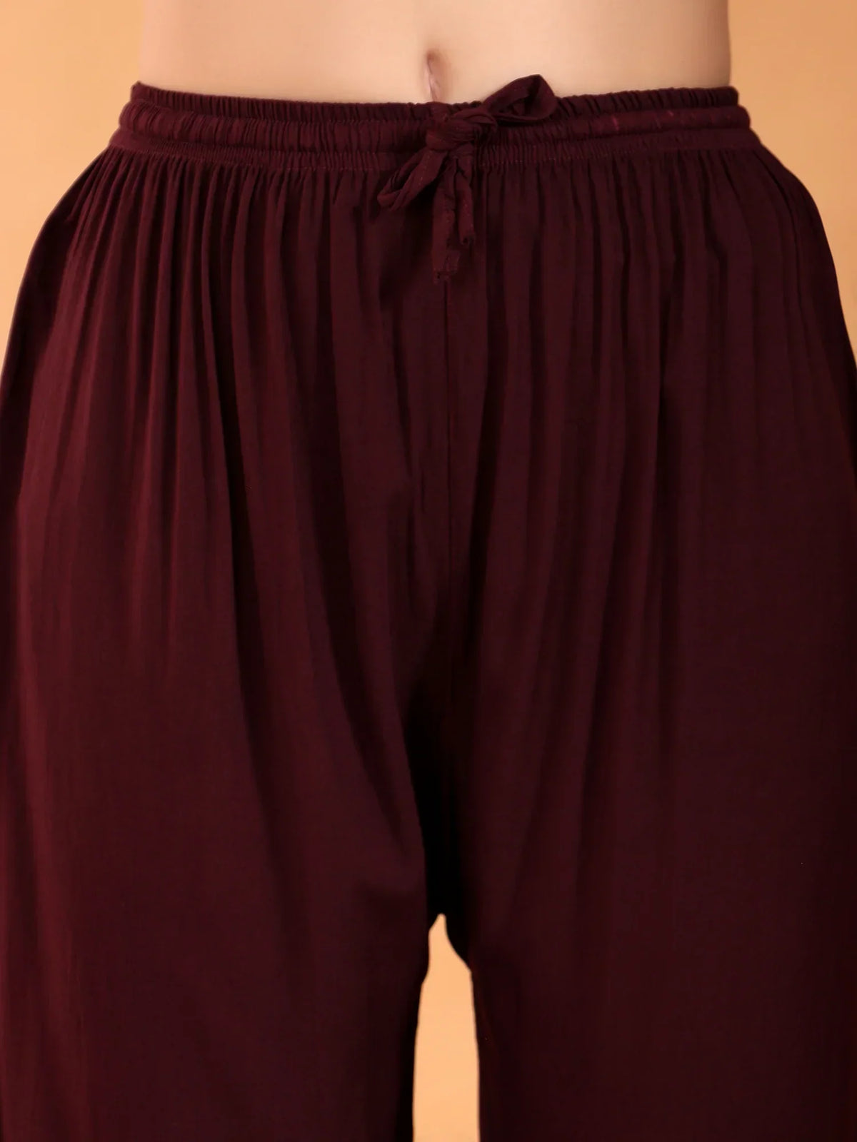 Maryam Chikankari Rayon Co-ord Set (Brown)