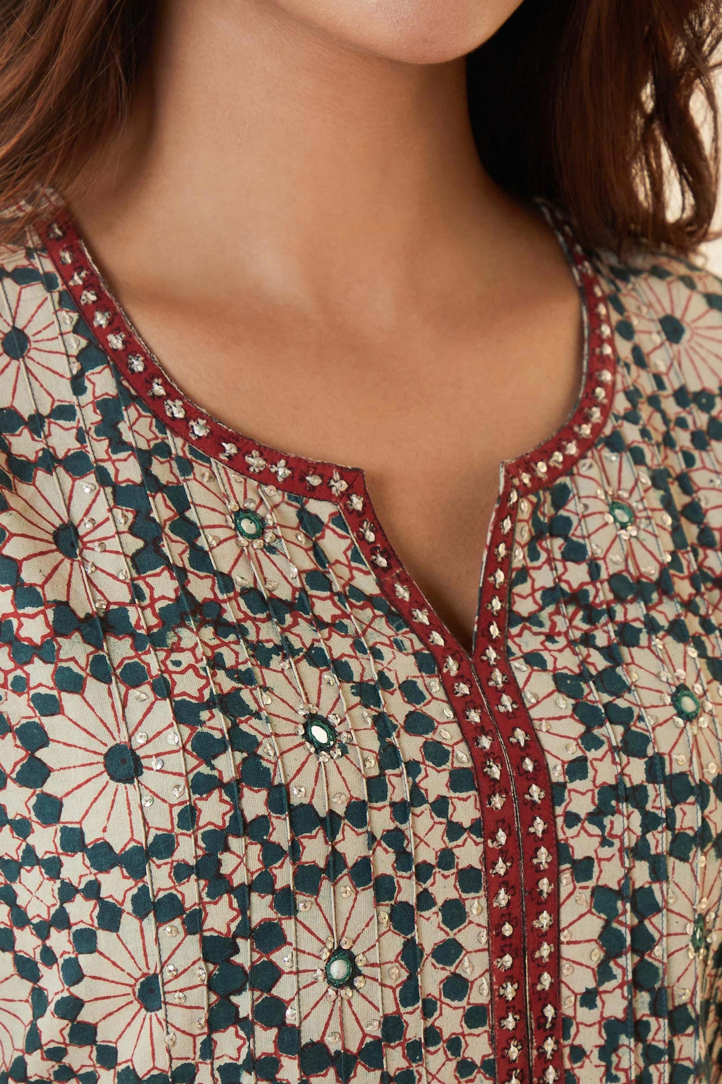 Sehra Mehreen Bagru Kurta