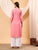 Alina Chikankari Modal Straight Kurta (Peach Pink)