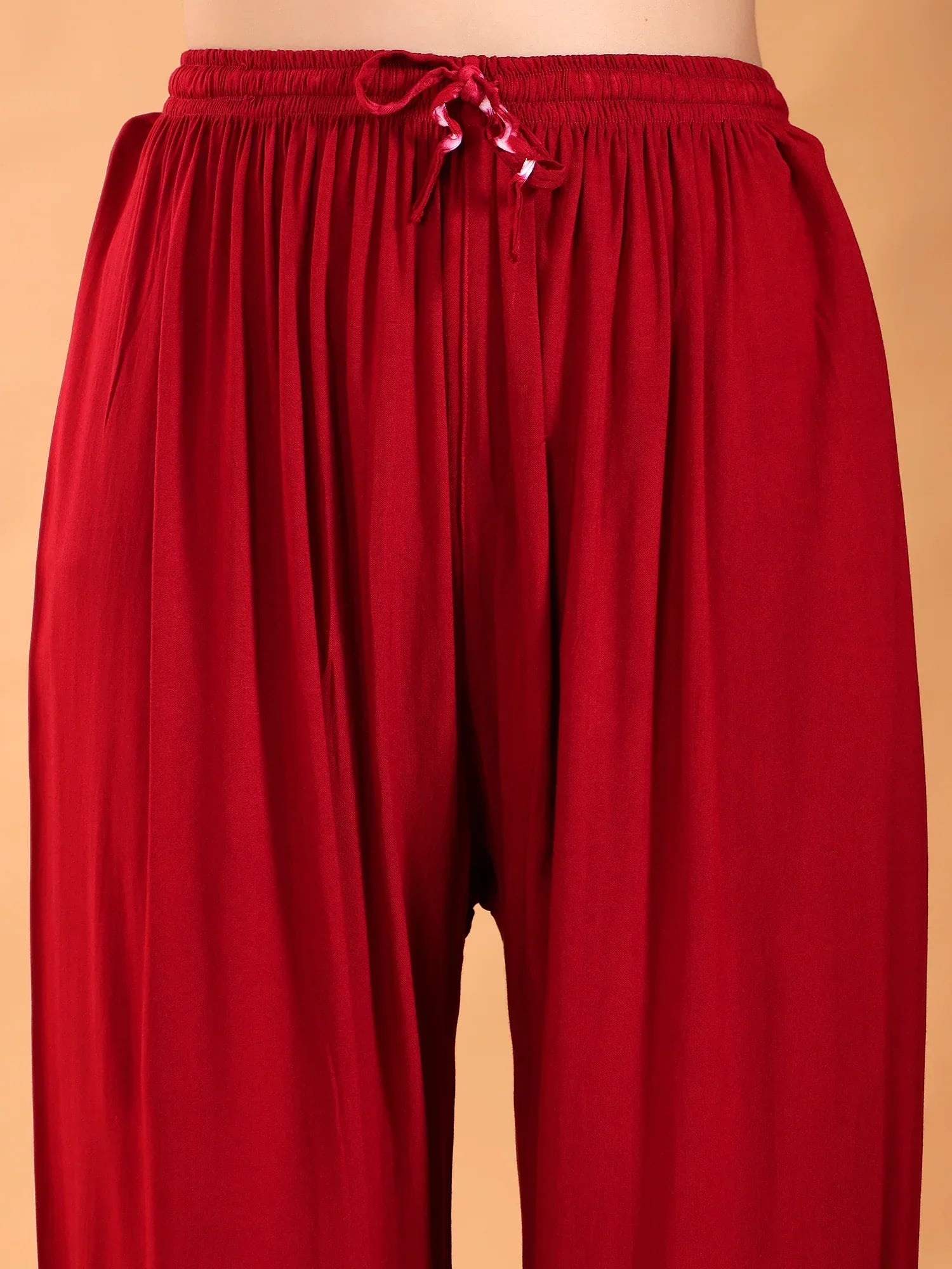 Maryam Chikankari Rayon Co-ord Set (Maroon)