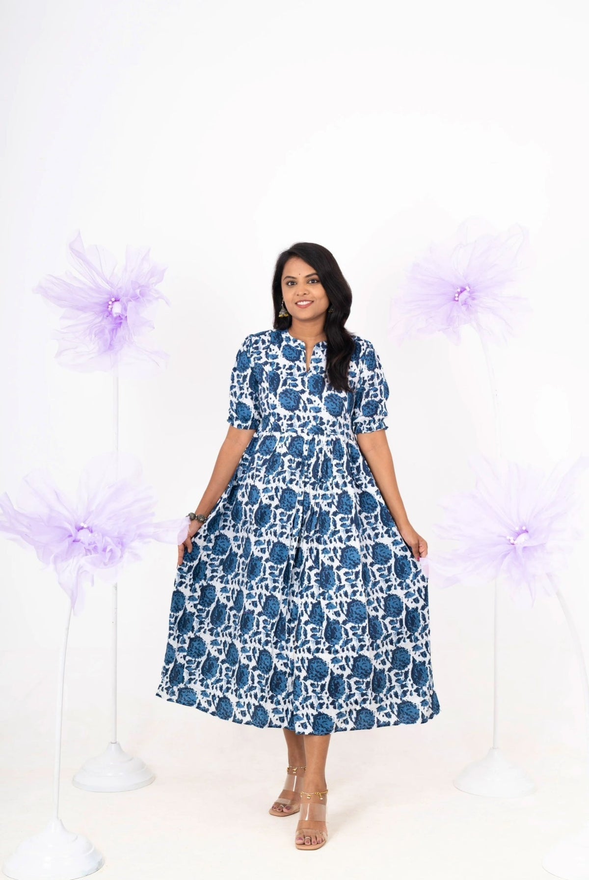 Anya casual  Dress With Lining Non-Maternity & Feeding-Friendly Dress