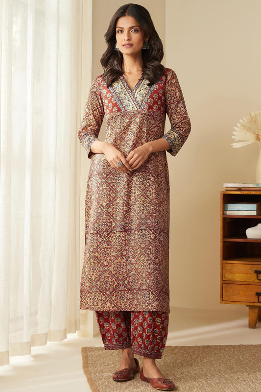 Sehra Nida Bagru Kurta