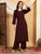 Faiza Chikankari Rayon Co-ord Set (Brown)