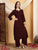 Faiza Chikankari Rayon Co-ord Set (Brown)