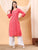 Alina Chikankari Modal Straight Kurta (Coral)