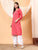 Alina Chikankari Modal Straight Kurta (Coral)