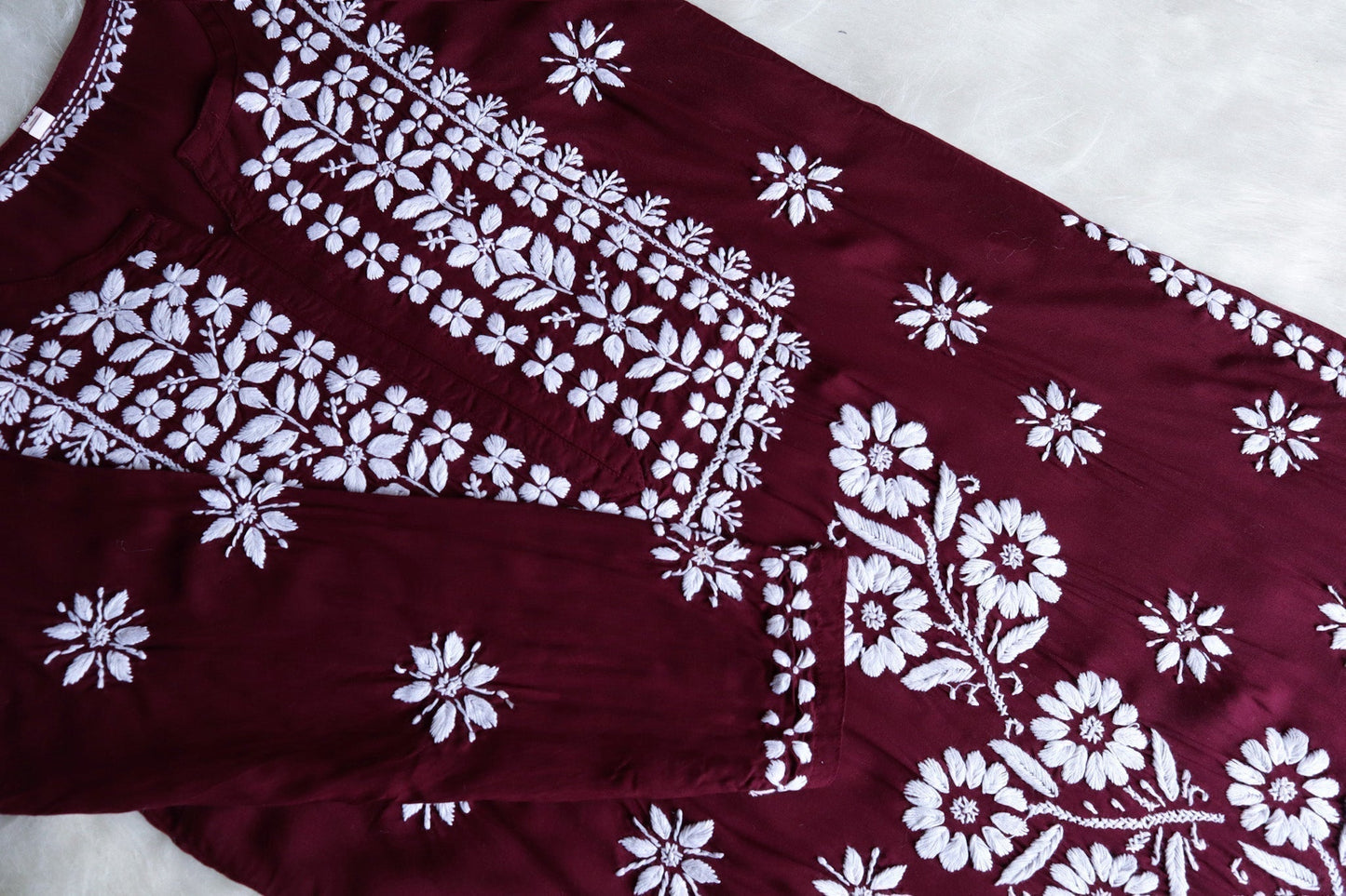 Saira Deep Plum Long Modal Kurta