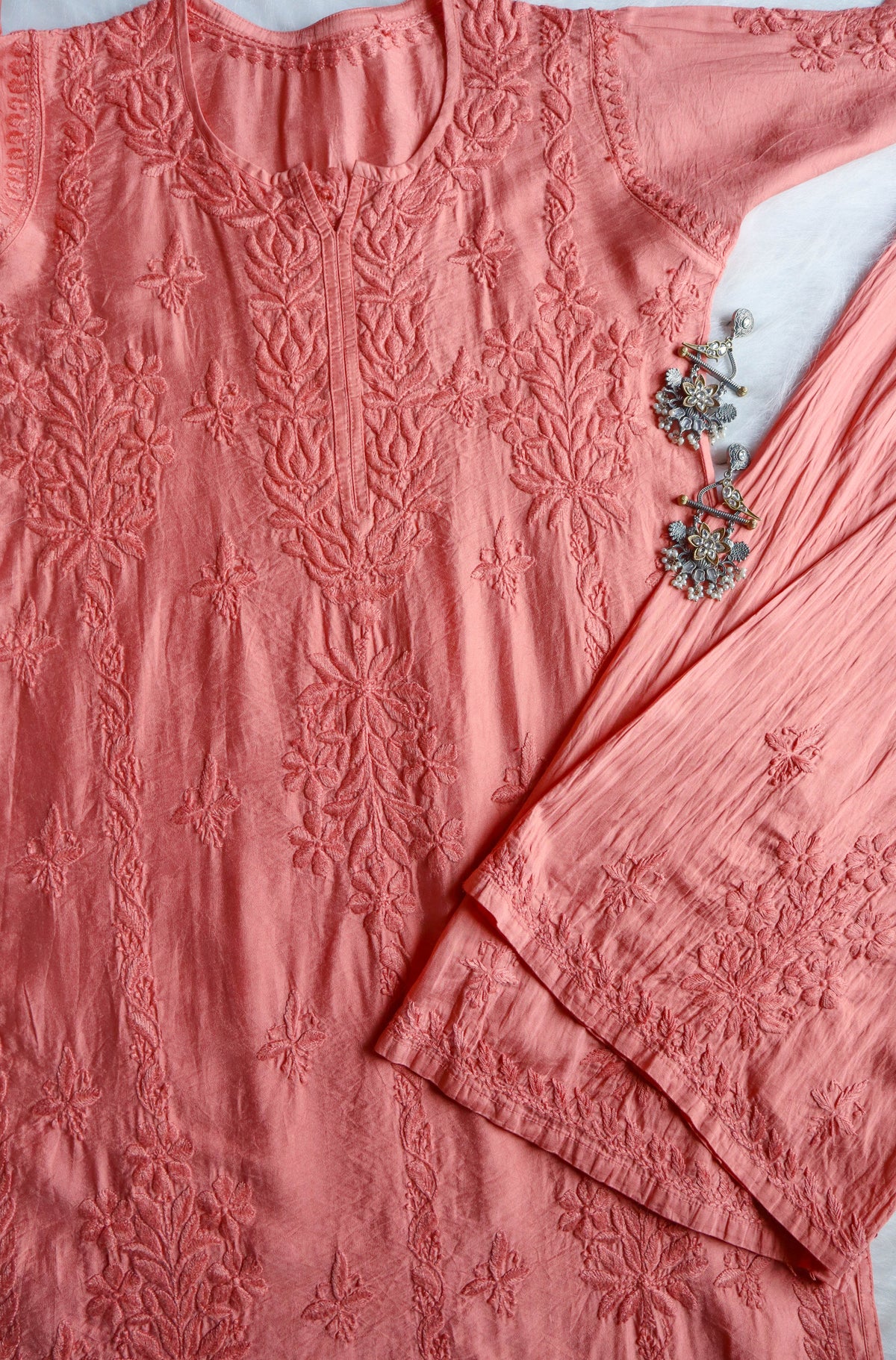 Alanah Rose Brown Pure Chanderi set