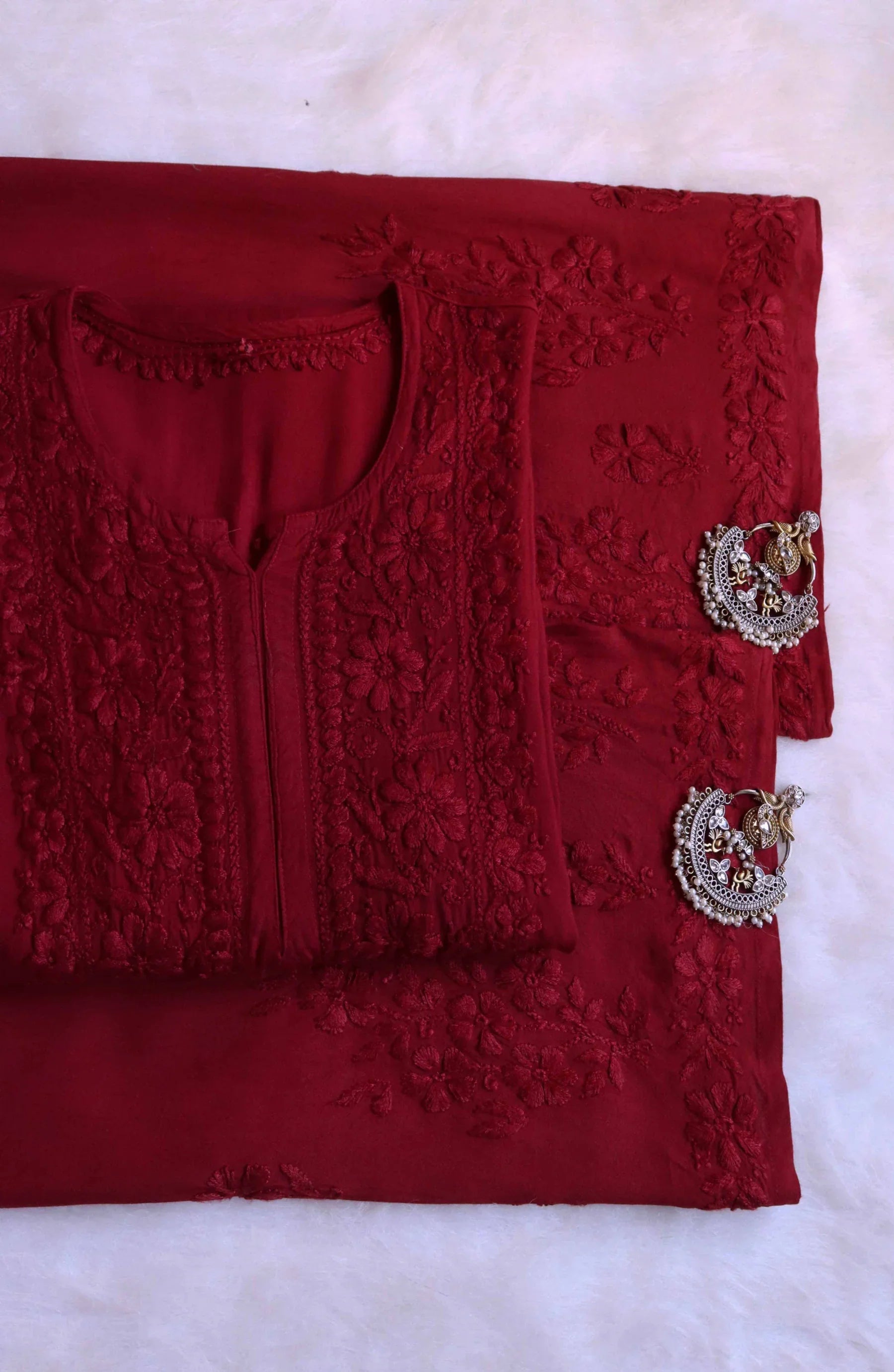 Aayat Maroon Rayon Kurta Pant set