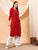 Alina Chikankari Modal Straight Kurta (Maroon)