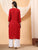 Alina Chikankari Modal Straight Kurta (Maroon)