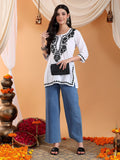 Navya Black Chikankari Cotton Short Kurti
