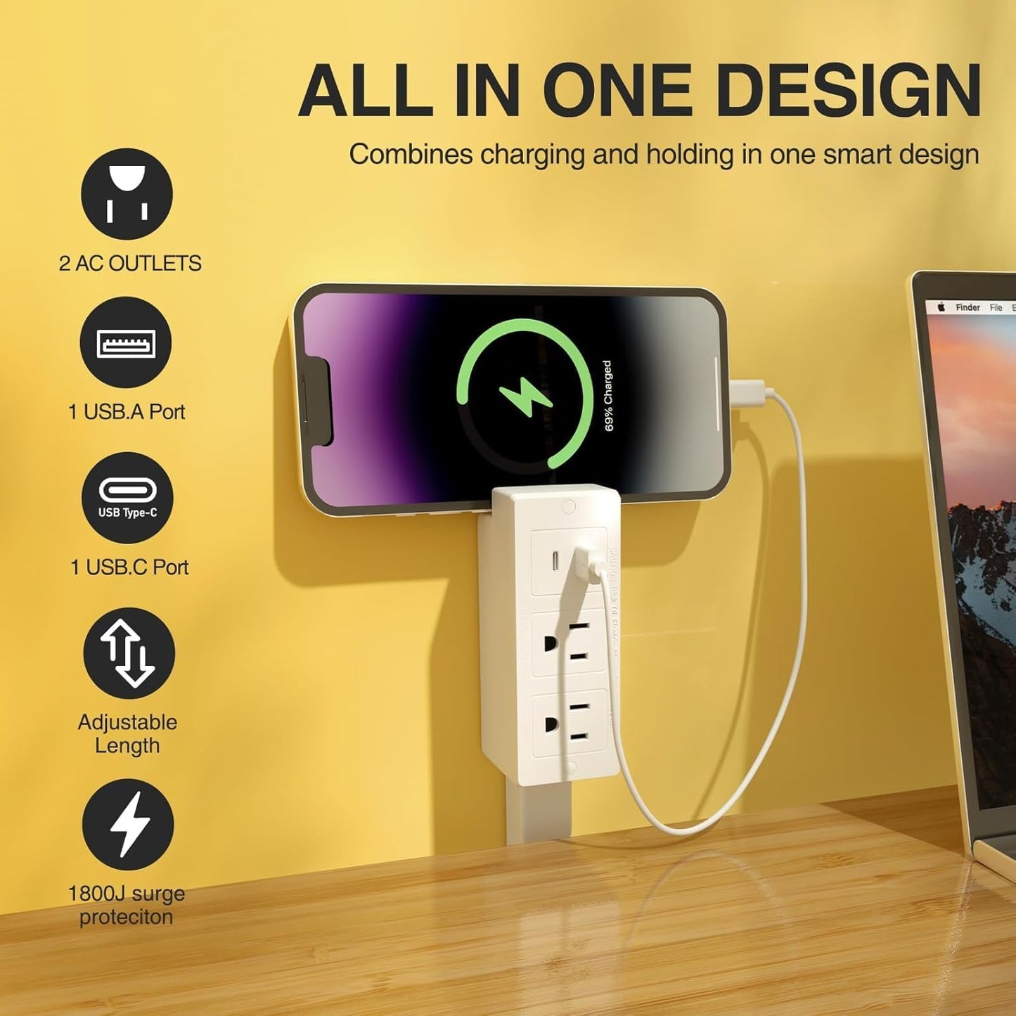 PowerReach 27 Pro Rotating Outlet Extender