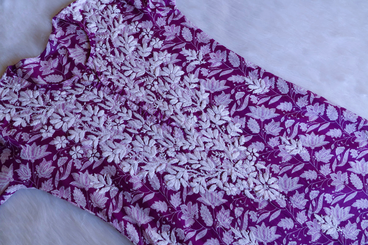 Haala Deep Purple Pure Mulmul set