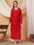 Dua Premium Viscose 3D Chikankari Straight Kurta (Red)