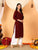 Alina Chikankari Modal Straight Kurta (Brown)