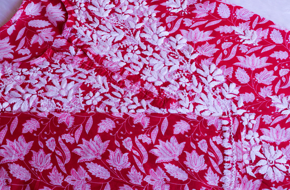 Haala Deep Pink Pure Mulmul set