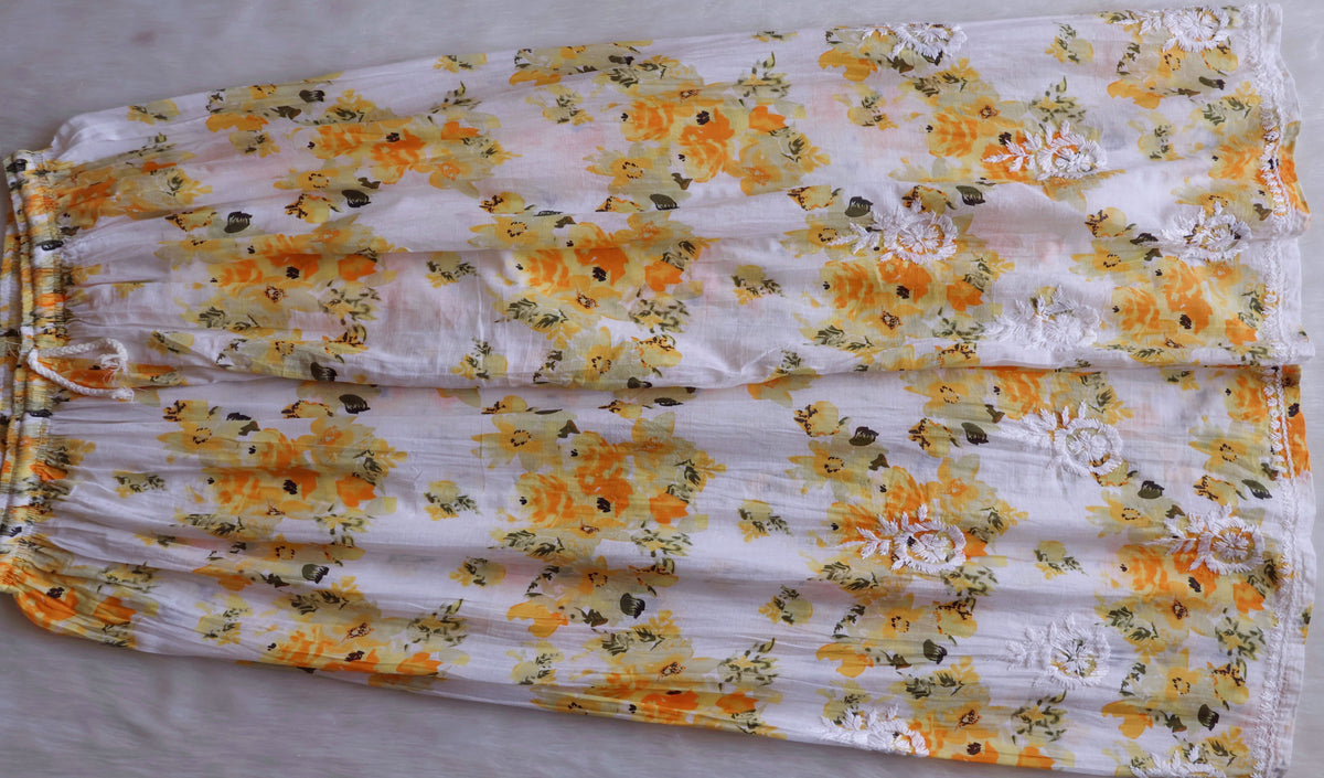 Gulshan White & Yellow Pure Mulmul set