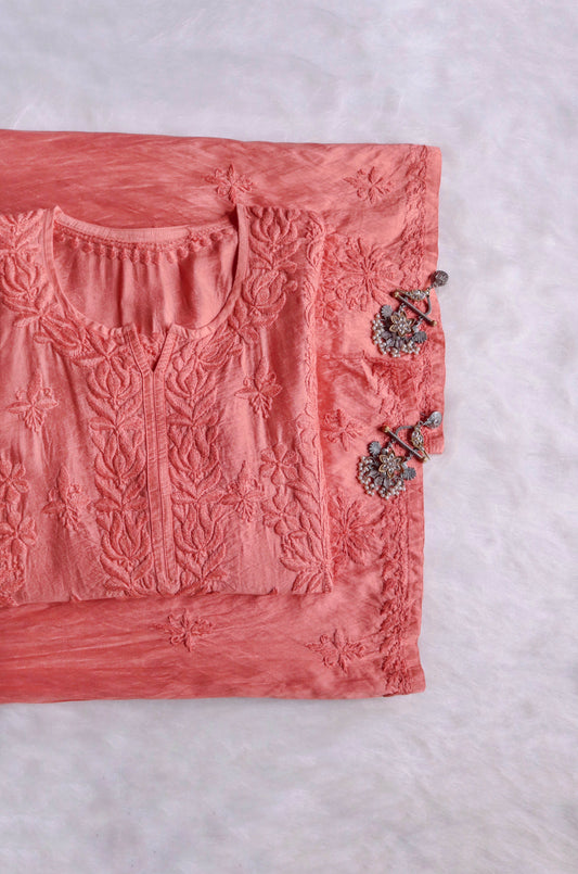 Alanah Rose Brown Pure Chanderi set