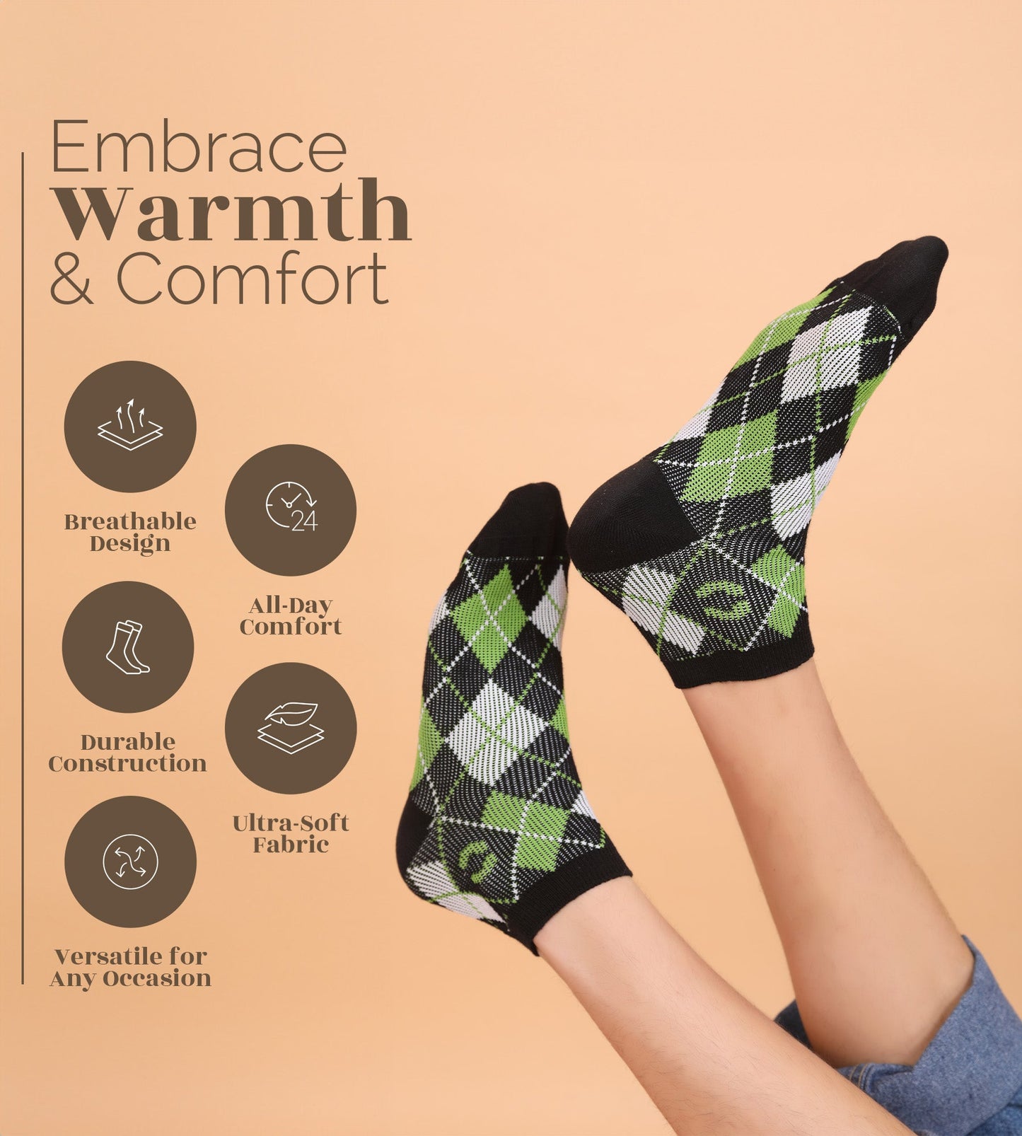UltraComfort Colorblock Ankle Socks Free