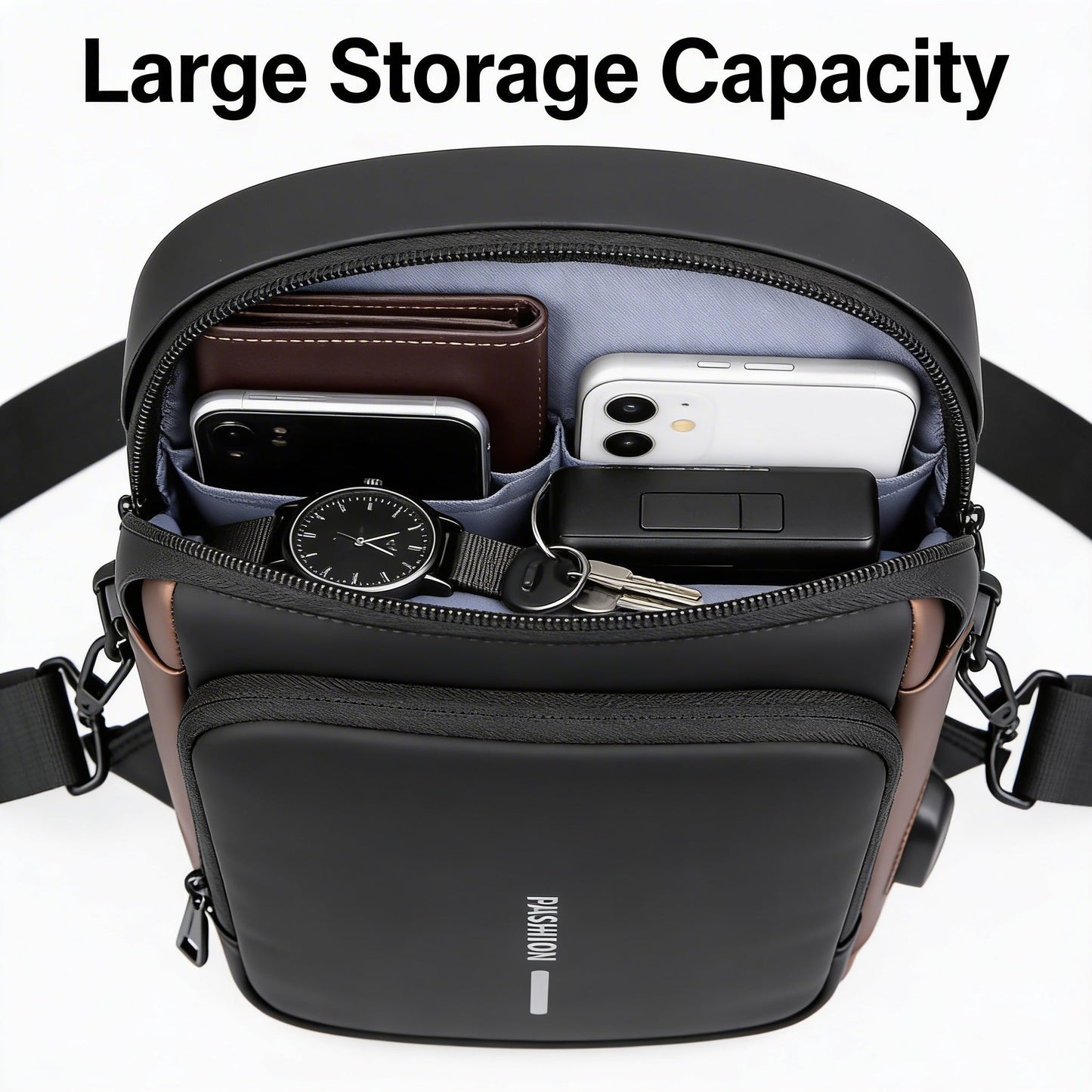 Anti-Theft Cross Body Bag With USB Charging (Cable Included)