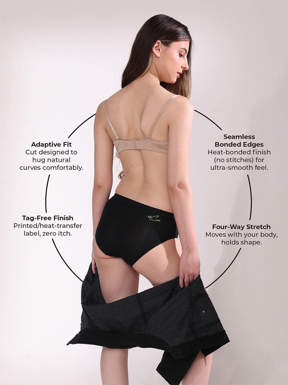 Seamless No Show Micro Modal Hipster panties pack of 2