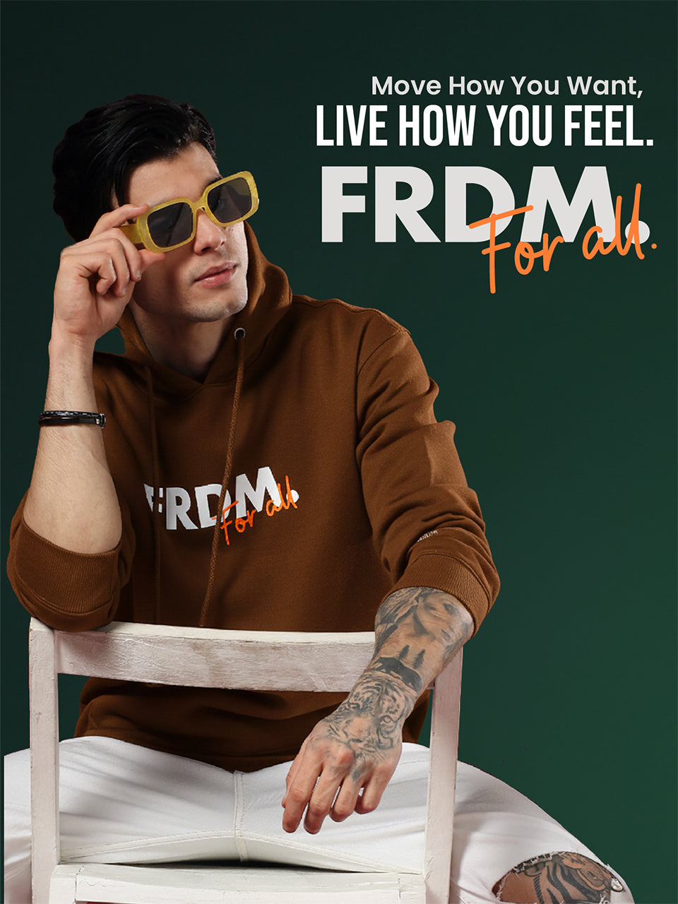 FRDM. Brown Hoodie