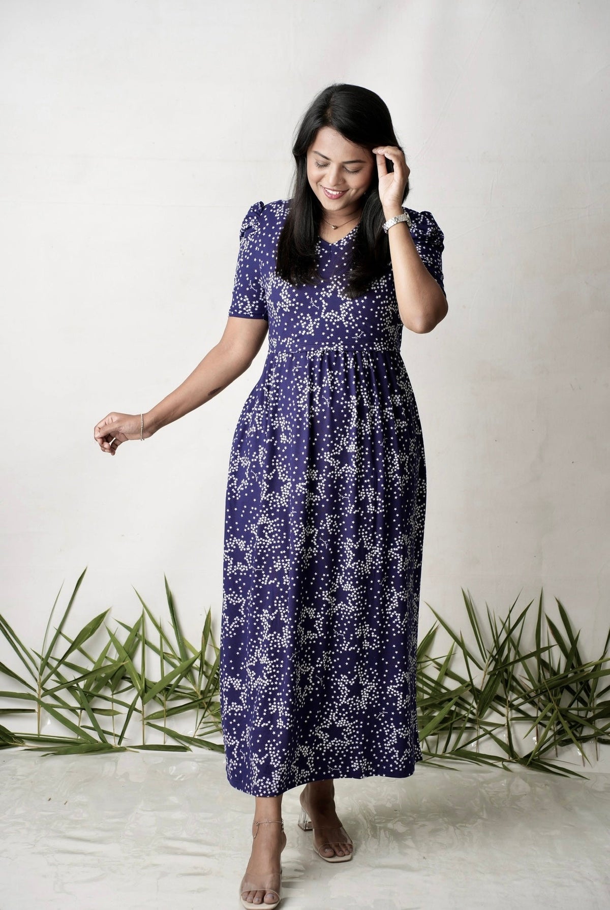 Maxi  Navy stardust Light Weight Dress