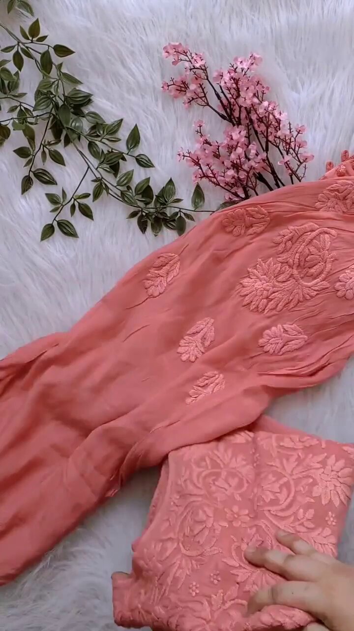 Premium Silk Afghani Chikankari Tunic Set