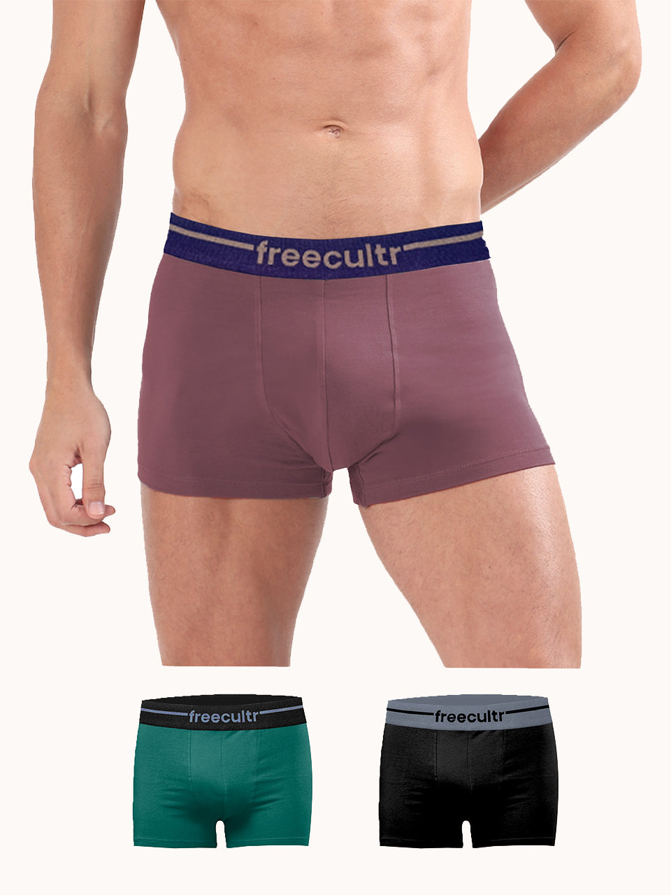 Men’s Adaptive Cotton Stretch Trunks Pack of 3