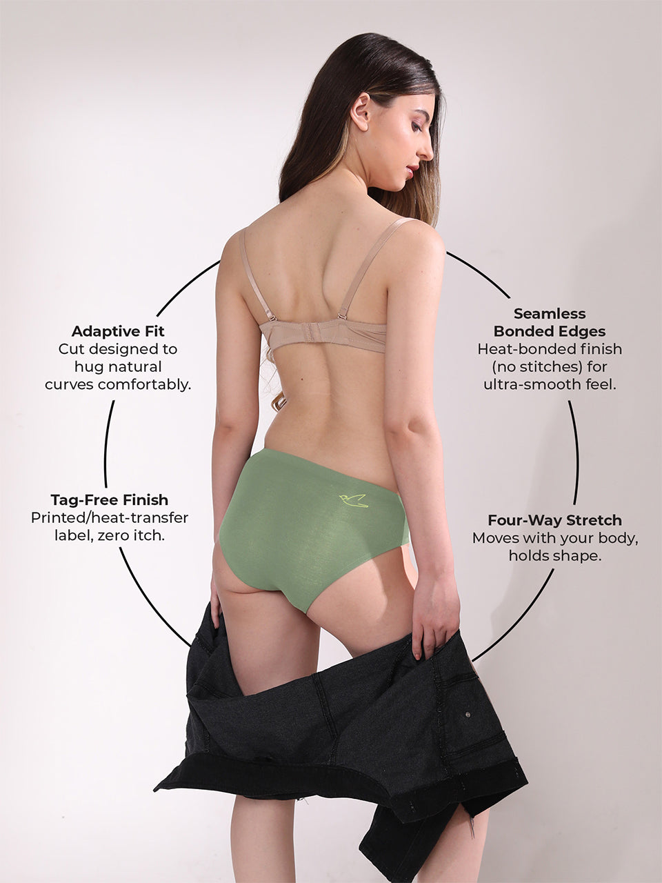 Seamless No Show Micro Modal Hipster panties pack of 2
