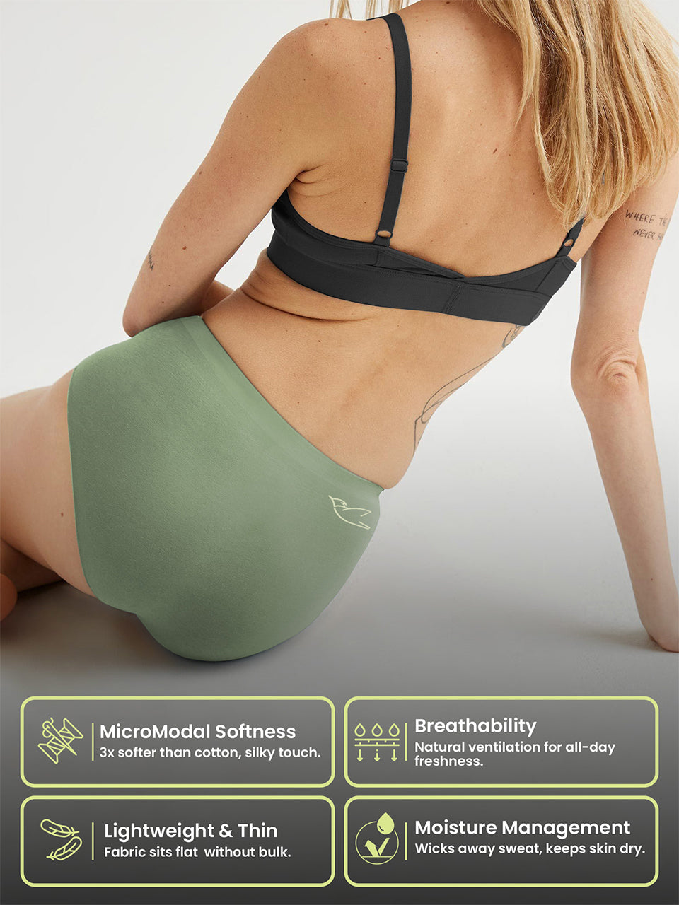 Seamless No Show Micro Modal Hipster panties pack of 1