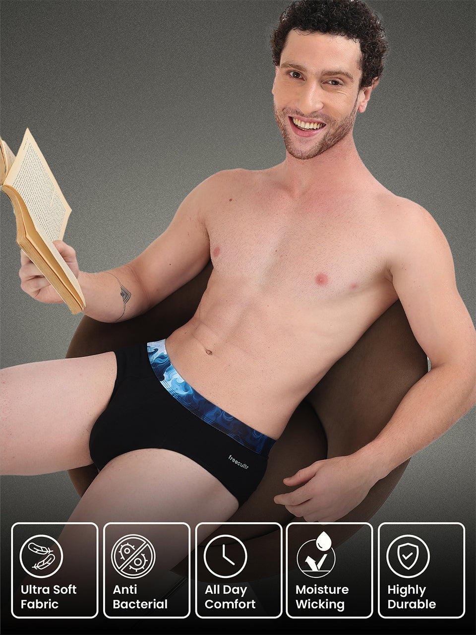 Men's Cotton Abstract Waistband Brief – Pack of 2
