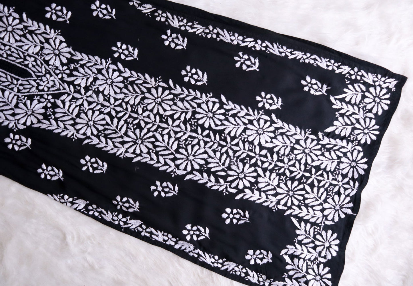 Zeina Black Long Modal Kurta