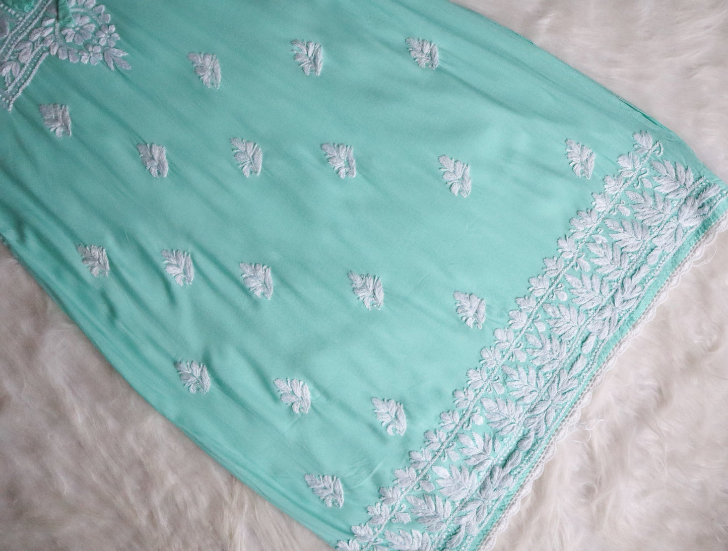 Alina Mint Green Long Rayon Kurta
