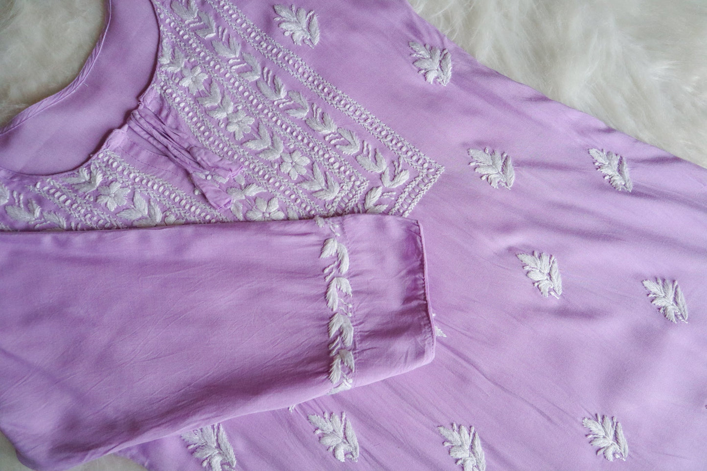 Alina Lavender Long Rayon Kurta