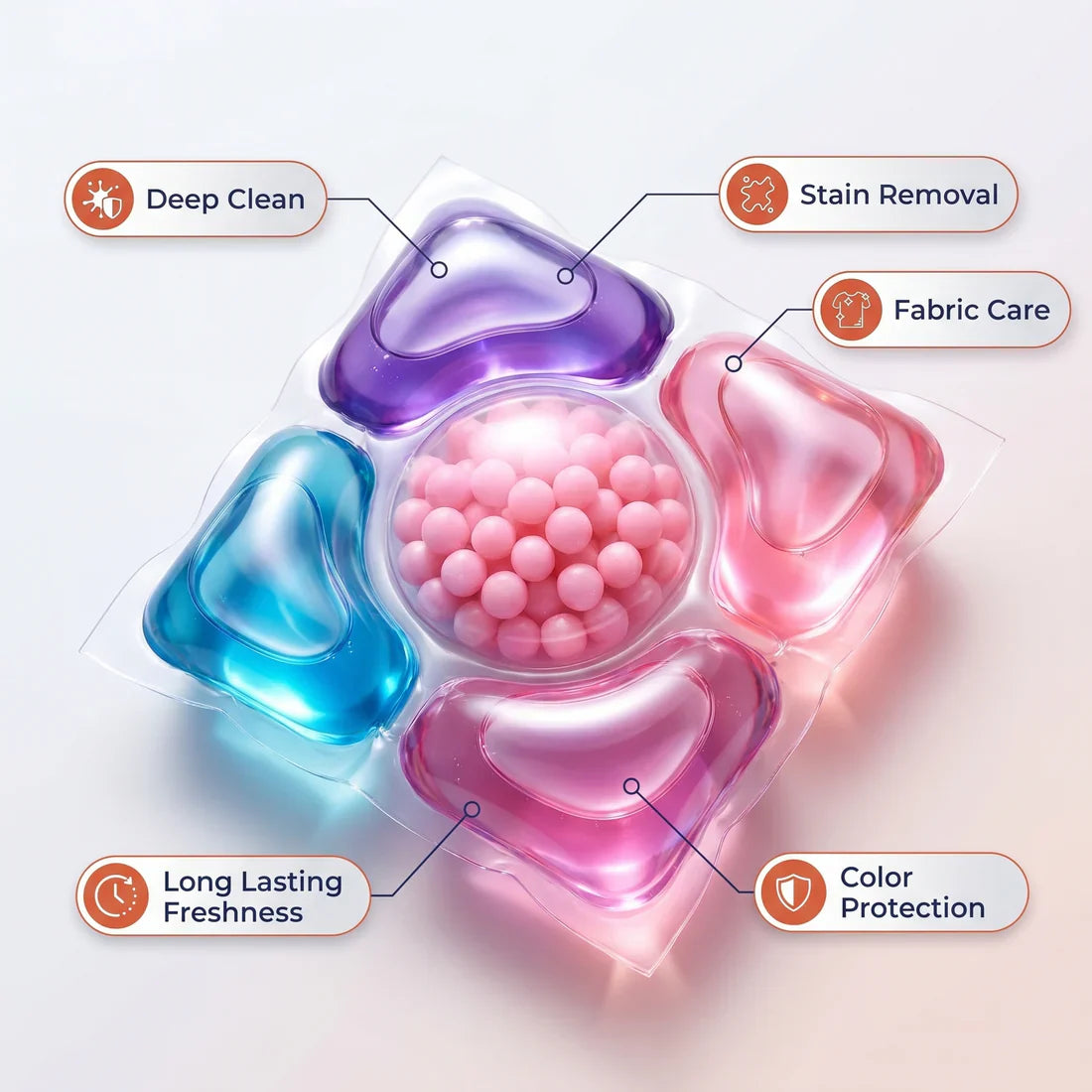 5-in-1 Dissolvable Magic Laundry Pods – No Mess, Deep Clean Wash