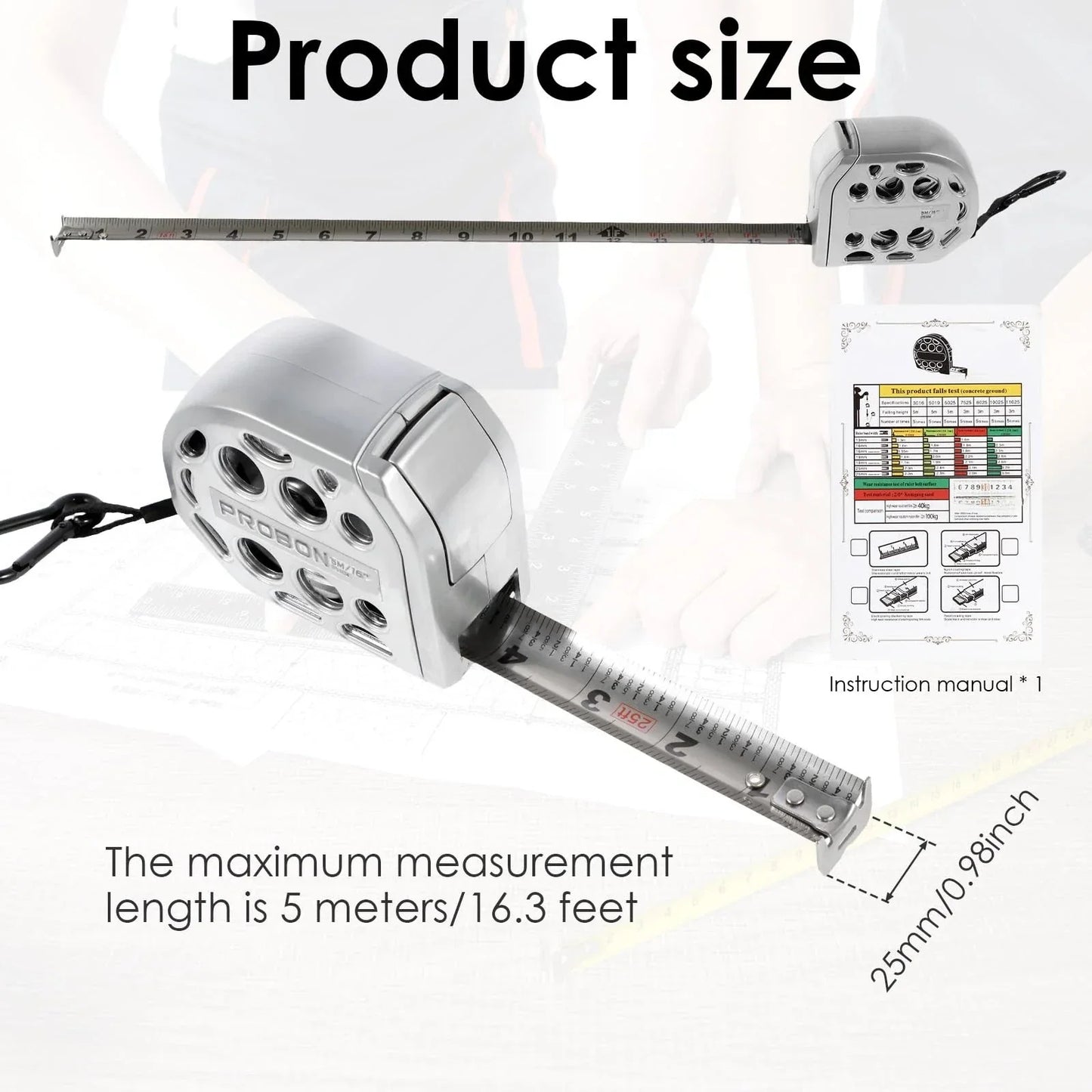 Stainless Steel Tape Measure, Hollow Design, Waterproof, Double-Sided